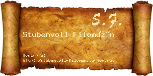 Stubenvoll Filomén névjegykártya